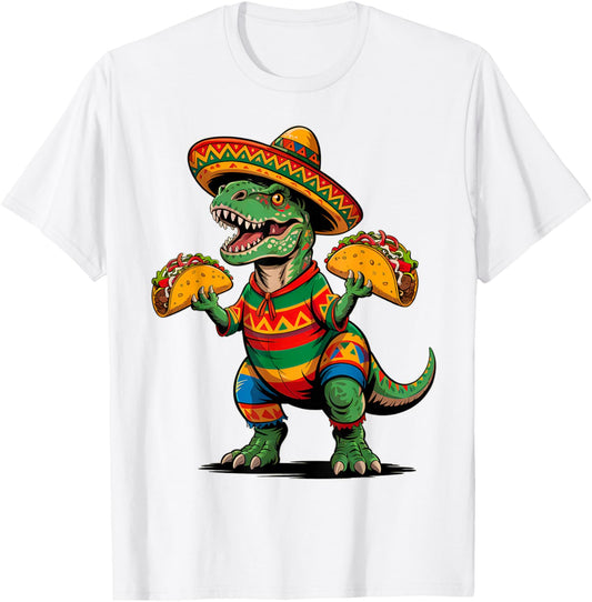 Tacosaurus Taco Dinosaur T-Rex Funny Cinco De Mayo Mexican T-Shirt