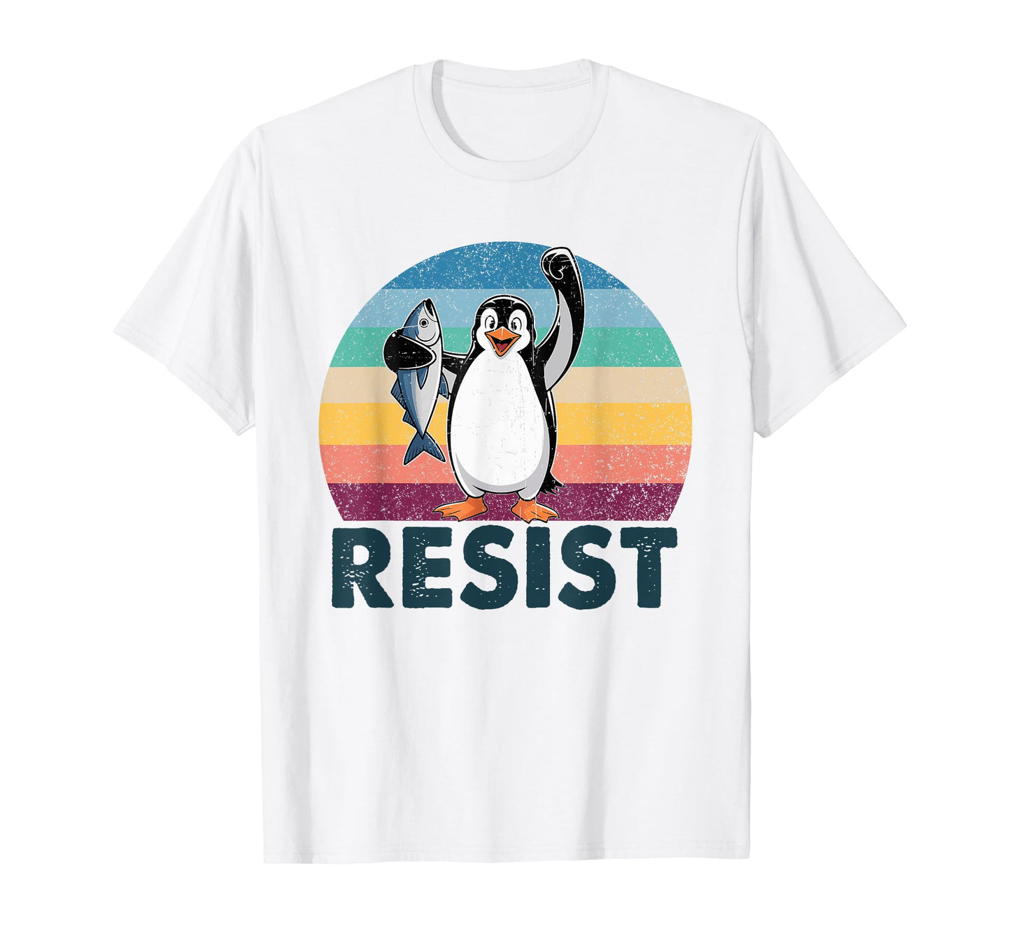 Resist Penguin Activism Penguins Protest Against Tarriffs T-Shirt