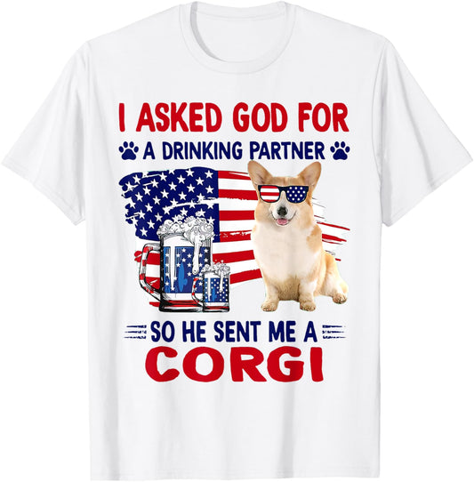 Corgi Dog 4th Of July Funny Patriotic Dog Lover T-Shirt