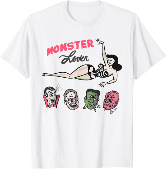 Retro Funny Monster Lover Vampire Frankenstein Halloween T-Shirt