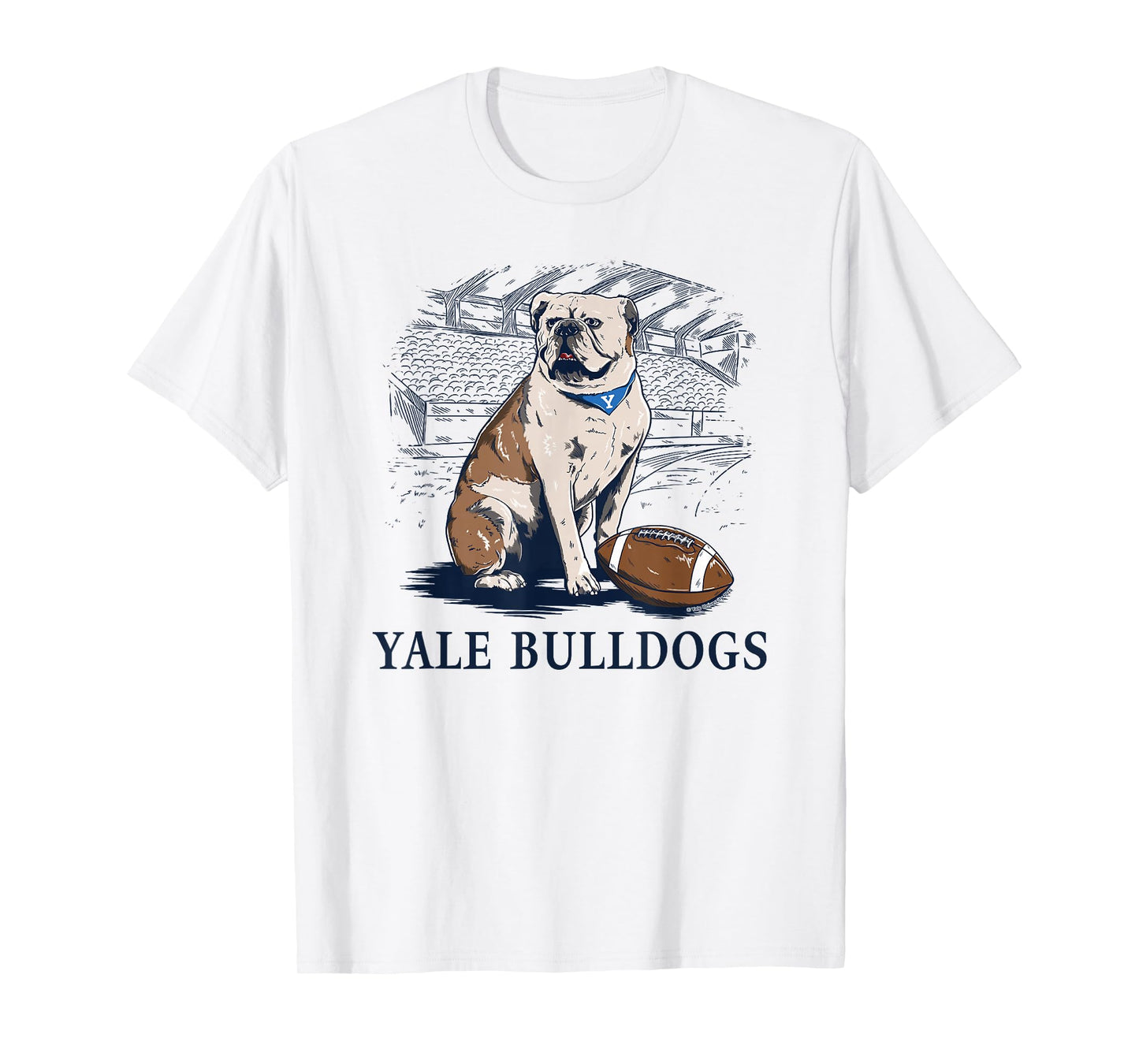 Yale University Bulldog Handsome Dan XIX Line Art T-Shirt