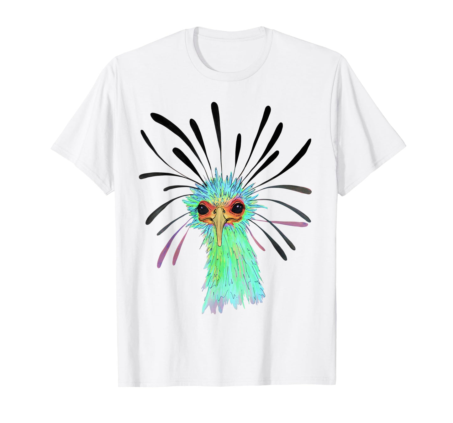 Watercolor Secretary Bird African Sagittarius Serpentarius T-Shirt