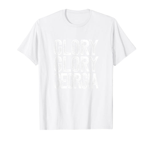 Georgia fans fight song cute Glory white on red T-Shirt