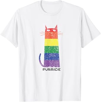 Purride LGBT Funny Gay Pride Cat Saying Graphic T-Shirt for Men Women