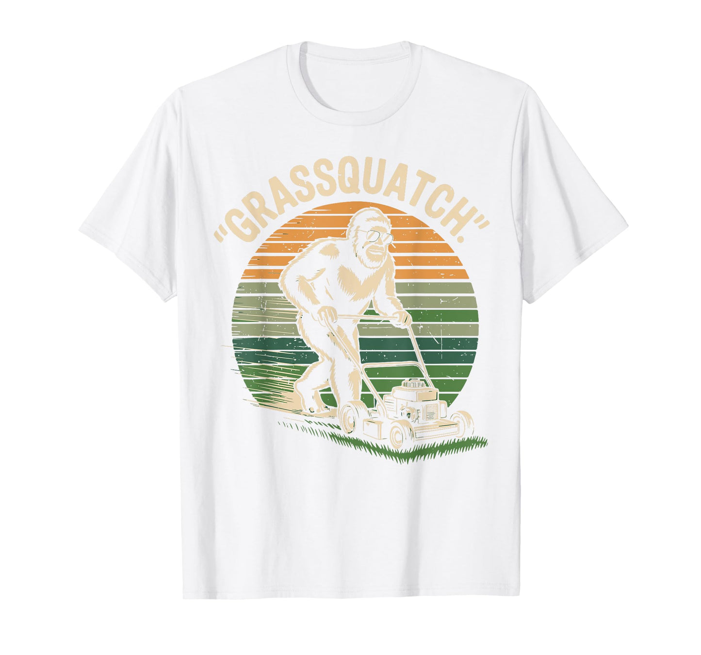 Grassquatch Bigfoot Lawn Mowing Funny Mower Dad Gift Garden T-Shirt