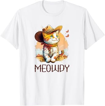 Meowdy Cat Funny Howdy Meme Western Cowboy Kitten T-Shirt
