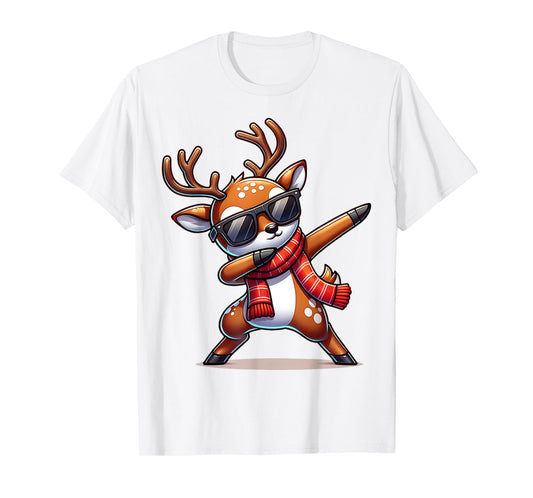 Christmas Reindeer Boys Dabbing Reindeer Santa Xmas Funny T-Shirt