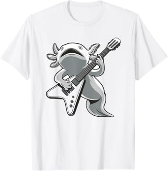 Axolotl Birthday Party Favors Axolotl Guitar Rock and Roll T-Shirt