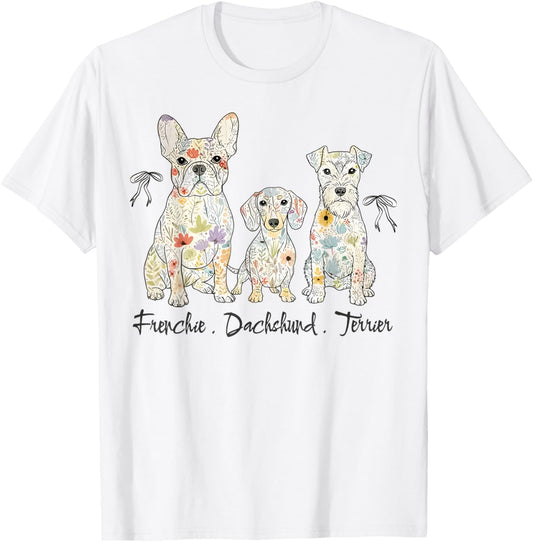 Frenchie Dachshund Terrier Dog Liberal Pet Lover T-shirt