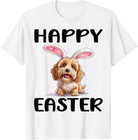 Cavapoo Dog Breed Happy Easter Men Women Kids T-Shirt