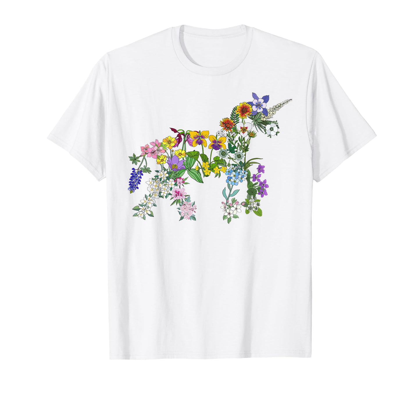 Wildflower Aesthetic Floral Unicorn Nature Flowered Tee Girl T-Shirt