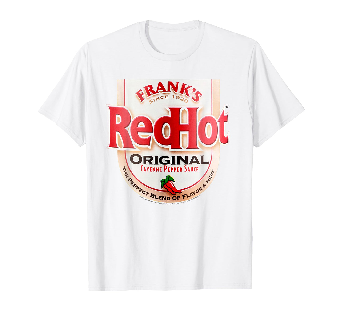 Frank's RedHot Label Casual Costume Hot Sauce Bottle T-Shirt