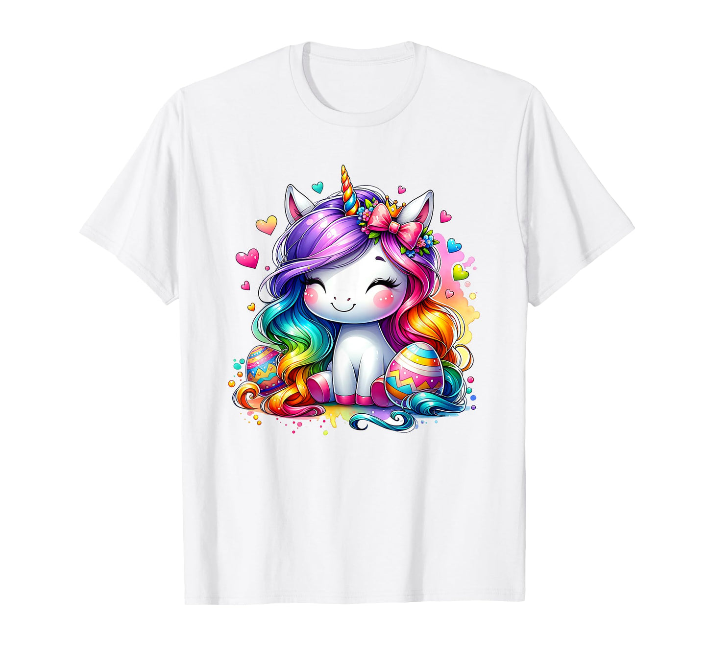 Cute Unicorn Easter Shirt Girls Kids Easter Eggs Easter T-Shirt
