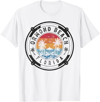 Ormond Beach Florida Summer Vacation Vintage Sunset T-Shirt