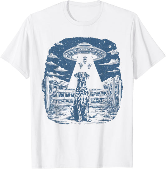 Funny Working Catahoula Leopard Dog Farm Ufo Country Life T-Shirt