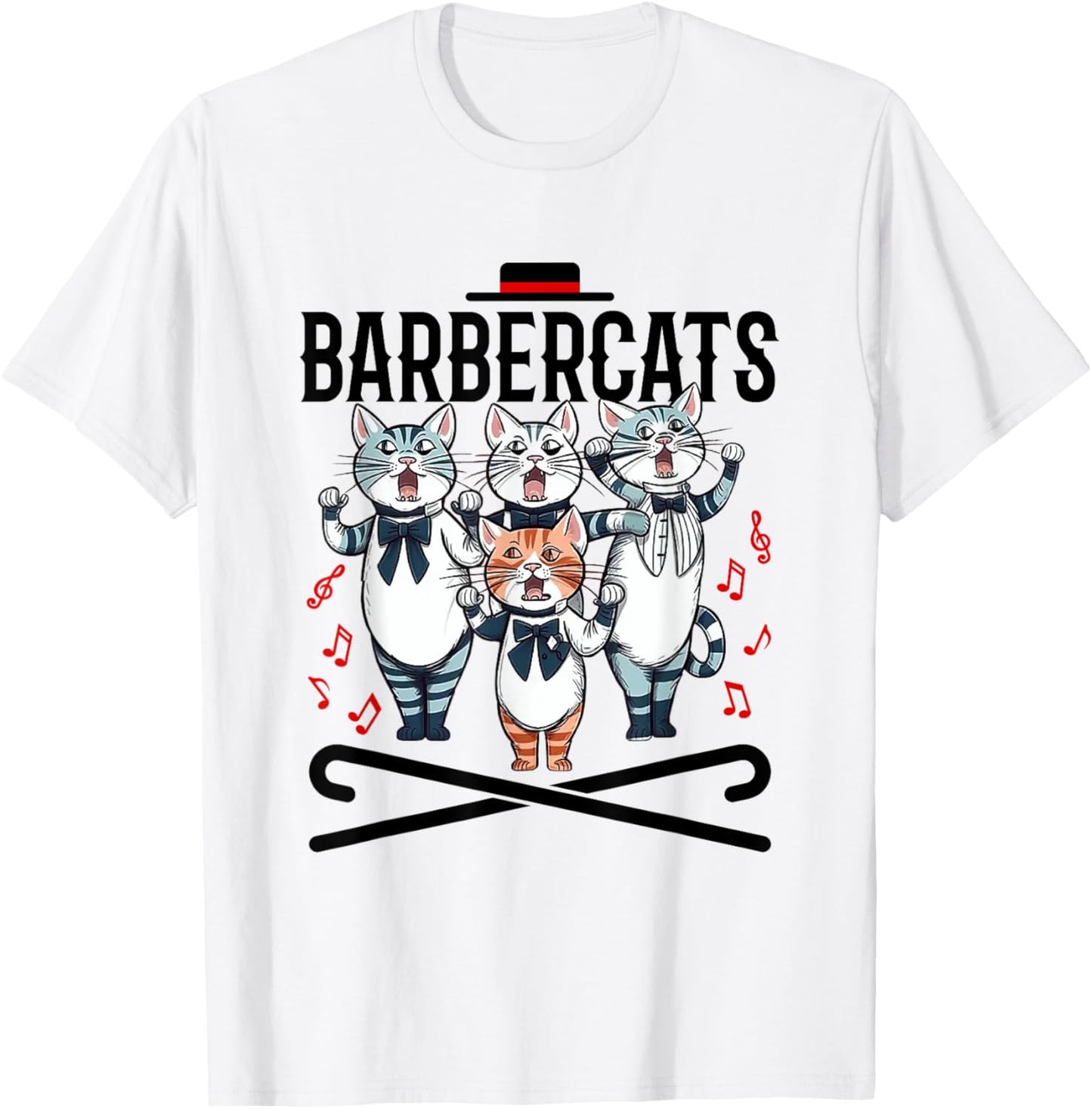 Barbershop Quartet Cats Singing Harmony Singer T-Shirt