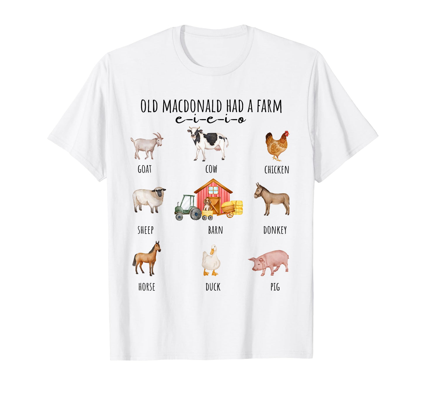Toddler Kids Old MacDonald Had a Farm E-I-E-I-O Nursery Song T-Shirt