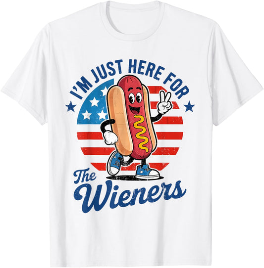 I'm Just Here For The Wieners Glizzy Hot Dog 4th Of July T-Shirt