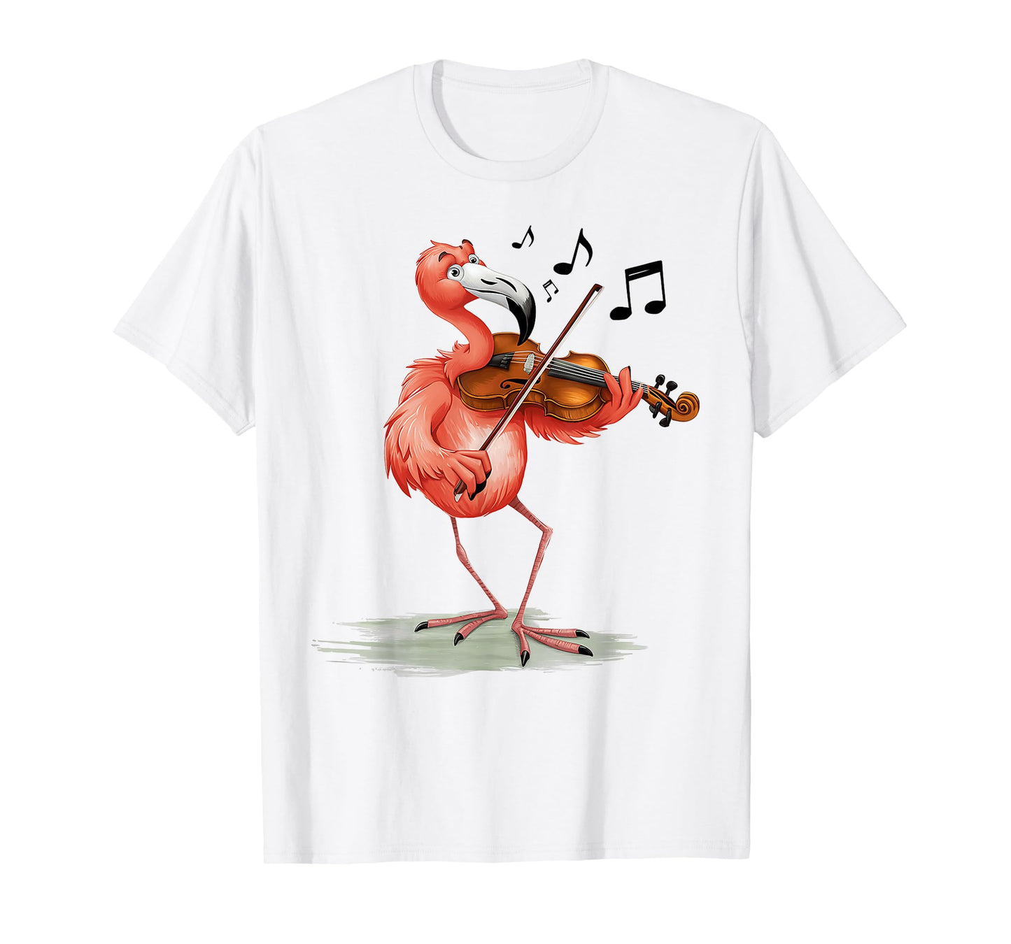 Funny Musician Violinist Cute Flamingo Playing Violin T-Shirt