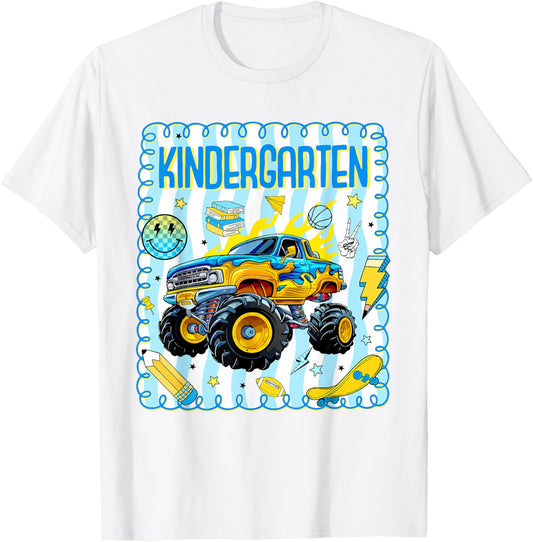 Funny Back to School Monster Truck Kindergarten for Boy Kids T-Shirt