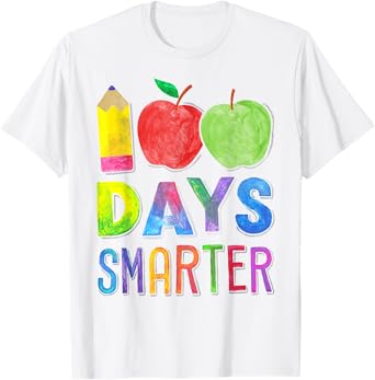 100 Days Smarter 100th Day of School Shirt Women Teacher T-Shirt