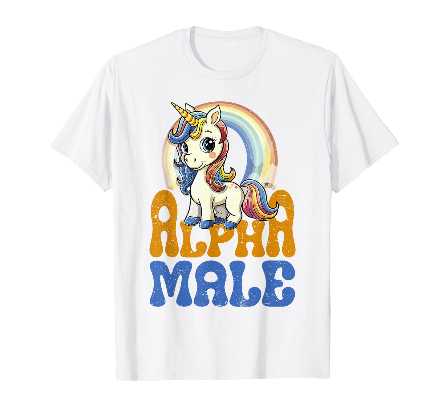 Alpha Male Unicorn Funny Sarcastic Ironic Weird Y2K Humor T-Shirt