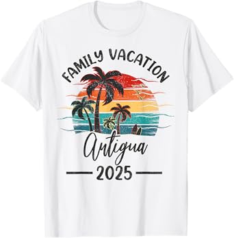 Family Vacation 2025 Summer Antigua Beach T-Shirt