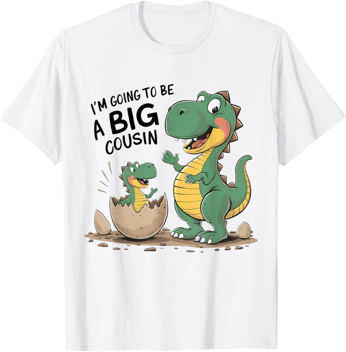 Cute Dinosaur Baby Reveal 2025 I'm Going To Be A Big Cousin T-Shirt
