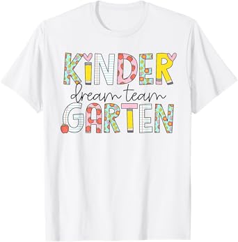Retro Kindergarten Dream Team Groovy Teacher Back to School T-Shirt