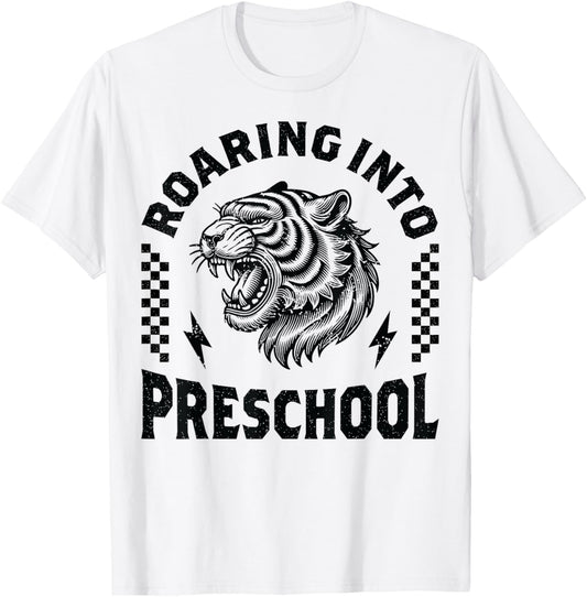Roaring Into Preschool Tiger Funny Im Ready for Preschool T-Shirt