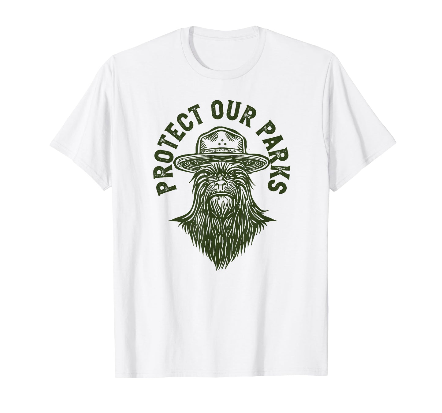 Giant Step Design Co. Protect Our Parks! Sasquatch Park Ranger Funny Bigfoot T-Shirt