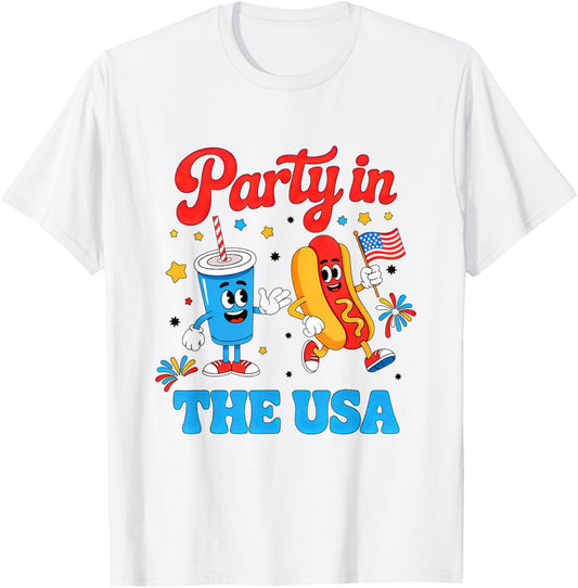 Party In The USA American Flag Merica Patriotic 4th of July T-Shirt