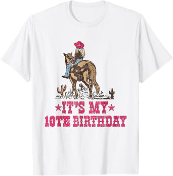 10 Year Old Cowgirl Riding Horse It's my 10th Birthday T-Shirt