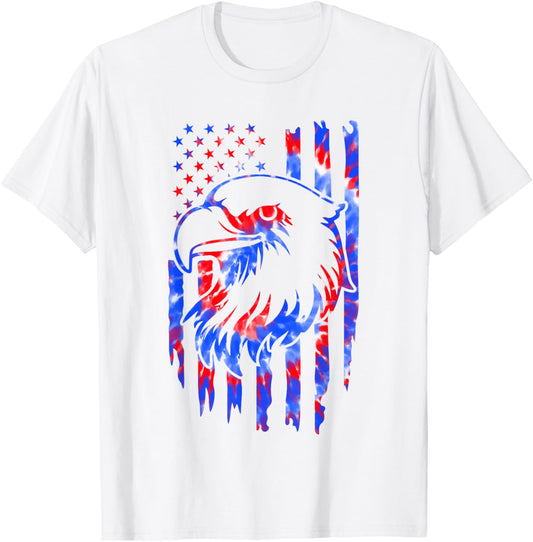 Red White Blue Tie Dye American Flag Vintage 4th Of July T-Shirt