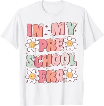 In My Preschool Era Retro Cute Groovy Pre K Back to School T-Shirt