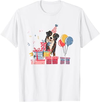 Dog Animal Lover Pet Kids Birthday Party Bernese Mountain T-Shirt