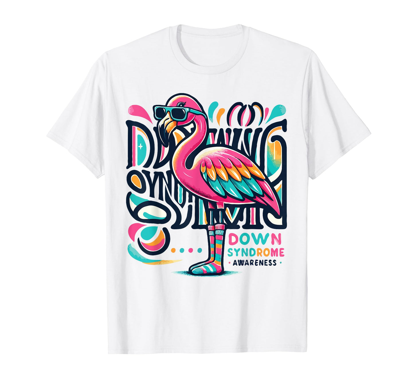 Flamingo Down Syndrome Awareness Adult Health Women Kids T-Shirt