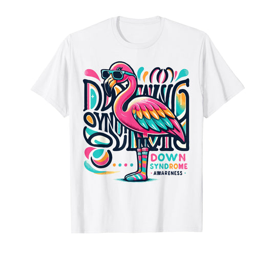 Flamingo Down Syndrome Awareness Adult Health Women Kids T-Shirt