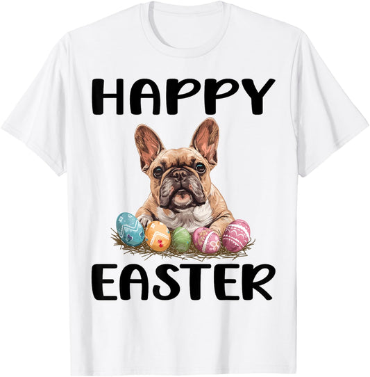 French Bulldog Dog Breed Happy Easter Men Women Kids T-Shirt