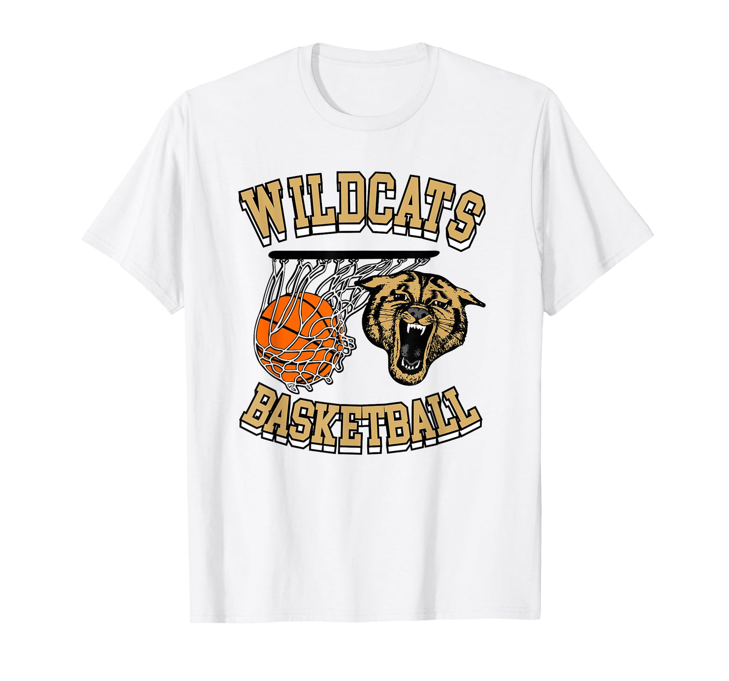 Wildcats Basketball Mom Wildcats Gold Black Wildcat Mascot T-Shirt