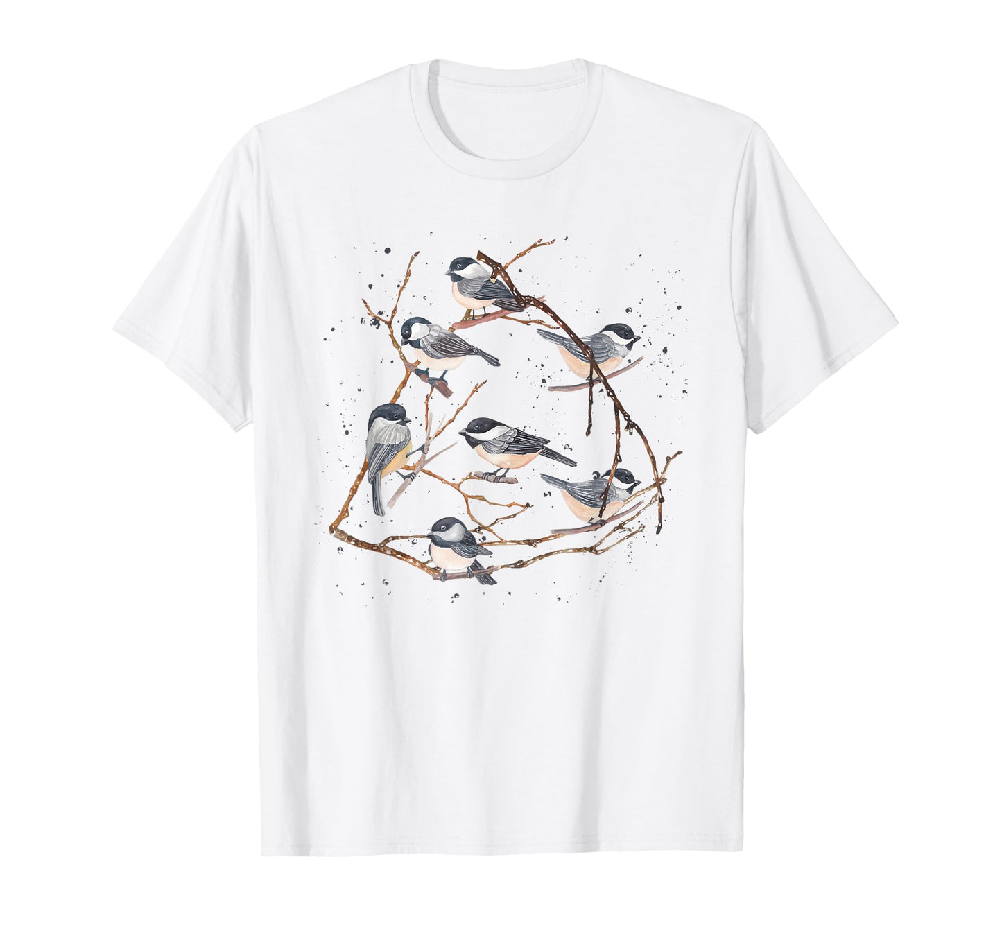 Chickadee Bird Watching Birding Nature Tree Branch Bird T-Shirt