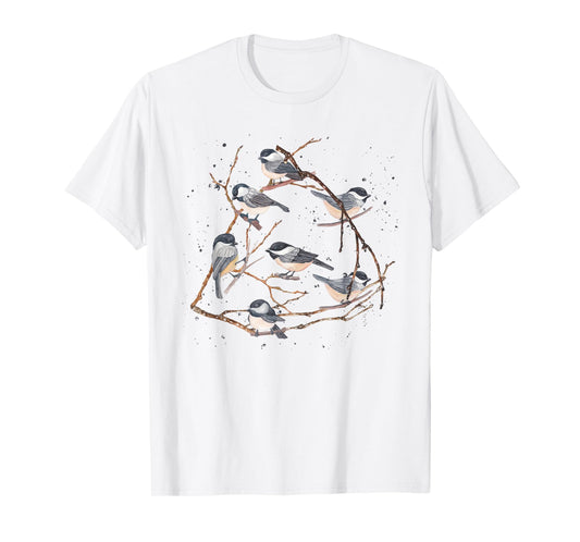 Chickadee Bird Watching Birding Nature Tree Branch Bird T-Shirt