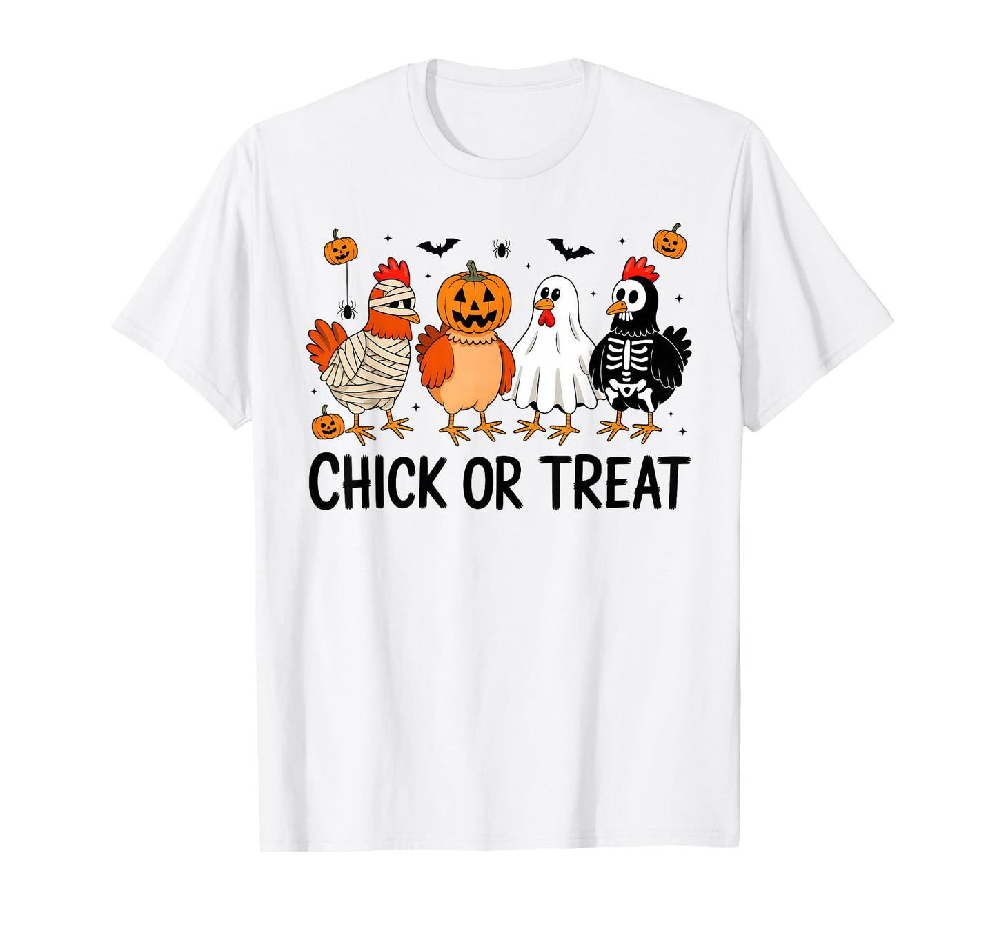 Funny Chicken Halloween Pumpkin Chick Or Treat Chicken Lover T-Shirt