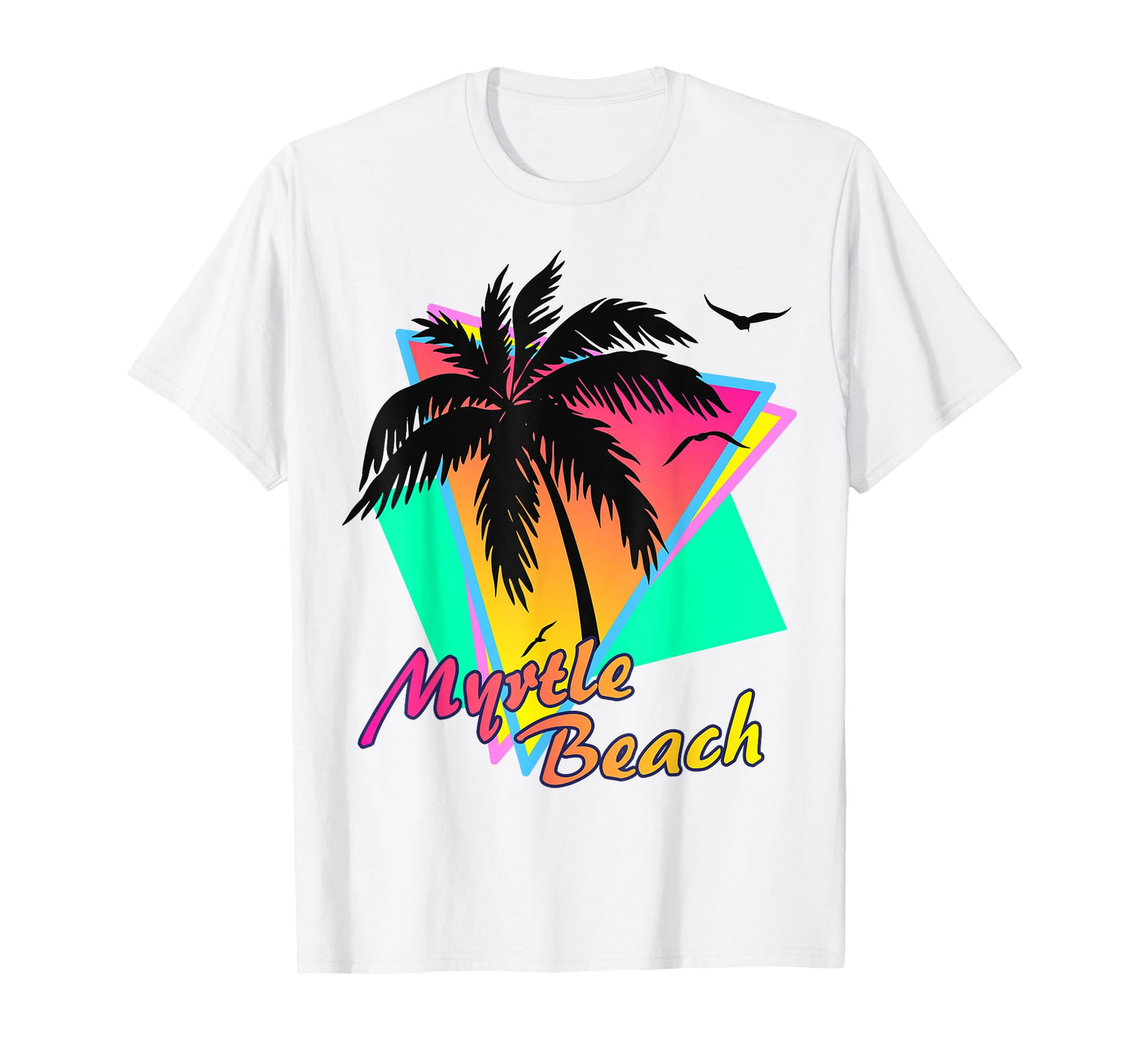 Myrtle Beach Tropical Summer Palm Tree Sunset T-Shirt