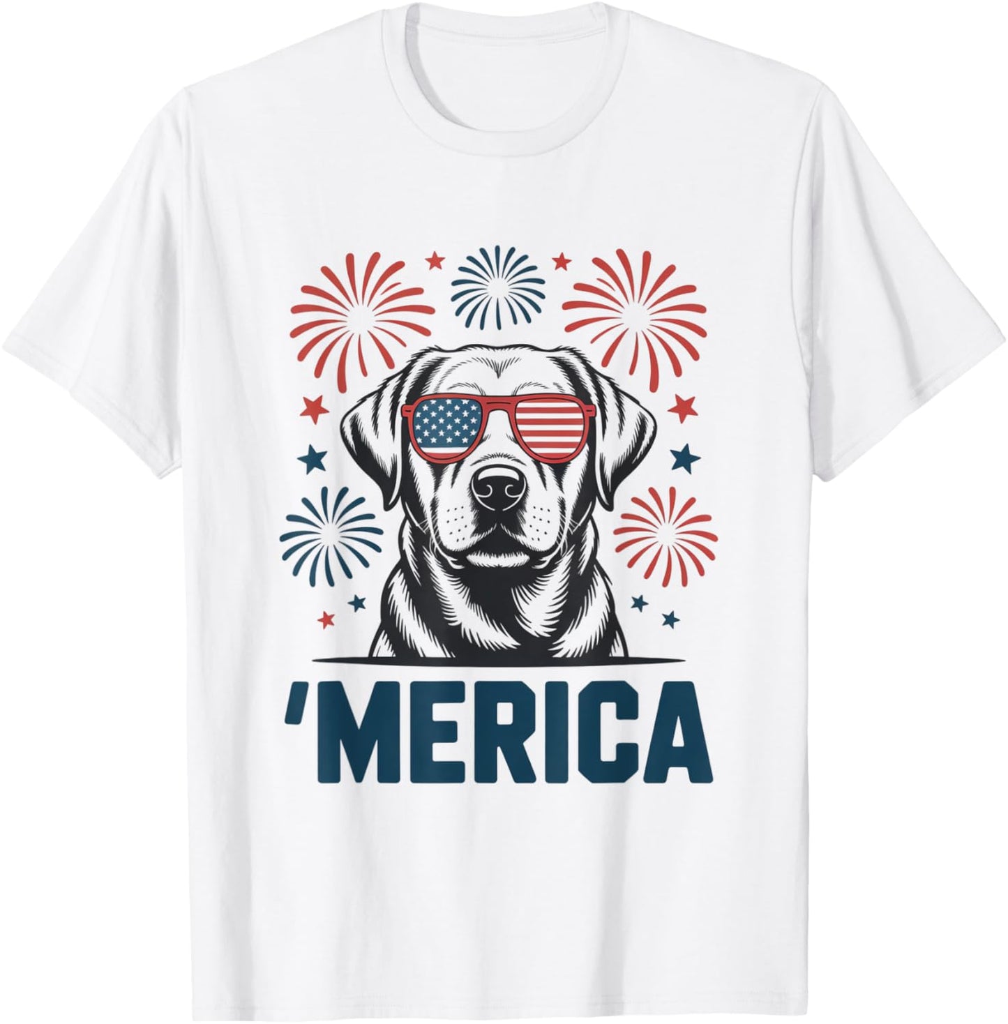 Patriotic Labrador Retriever Dog Merica US Flag 4Th Of July T-Shirt