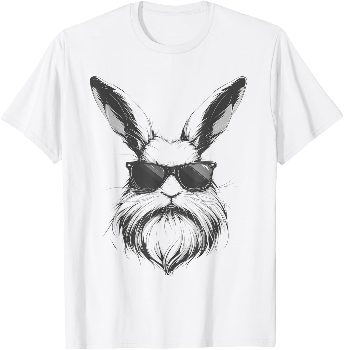 Beard Bunny Face With Sunglasses Easter Day 2024 Men Boy Kid T-Shirt