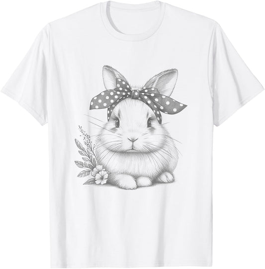 Cute Rabbit Bunny Design For Women And Girls T-Shirt
