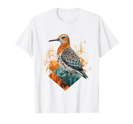 Buff-breasted Sandpiper Geometric Patten Art,Cute Bird Lover T-Shirt