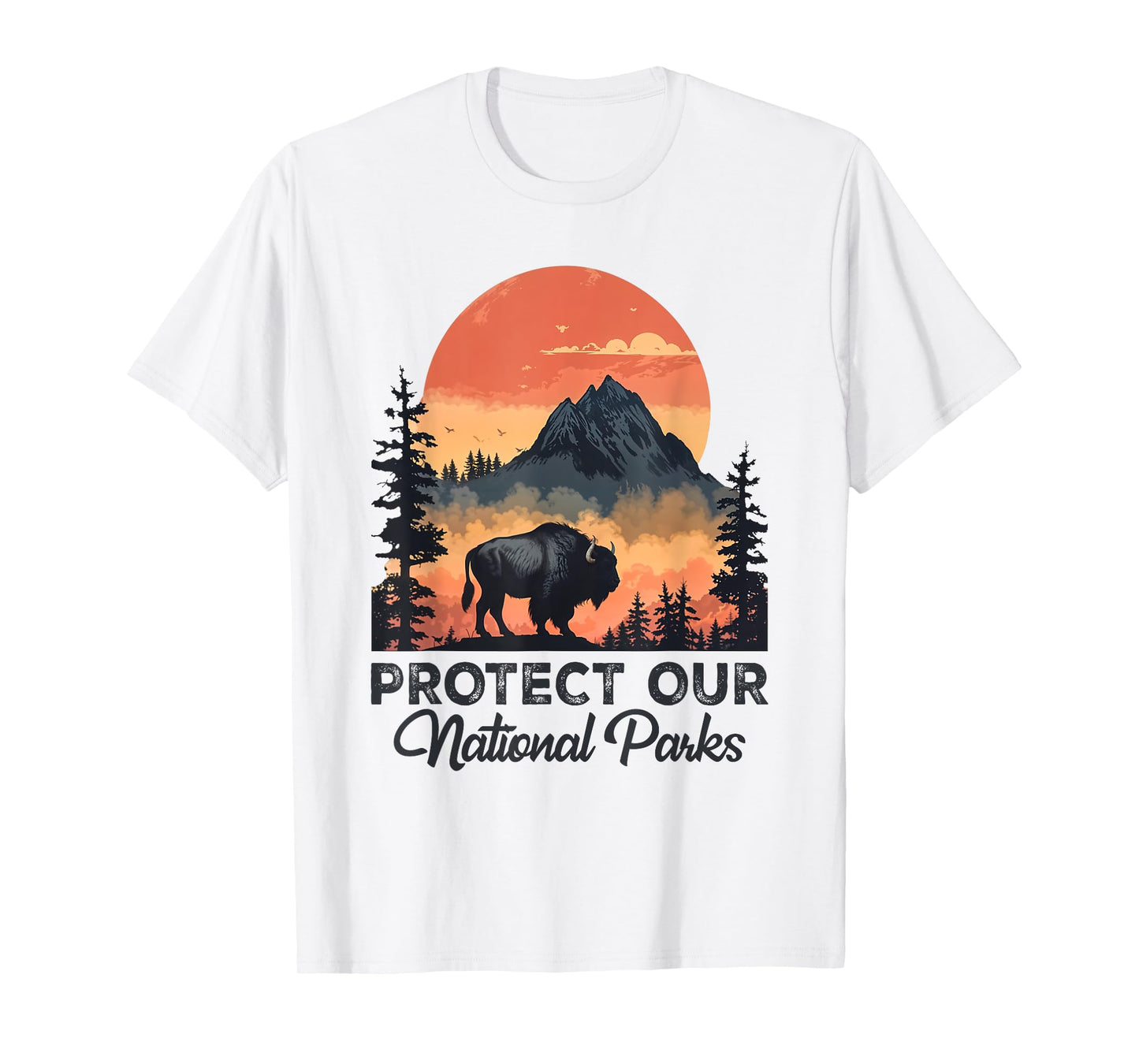 Save Our National Parks Resist Service Bison Buffalo Vintage T-Shirt