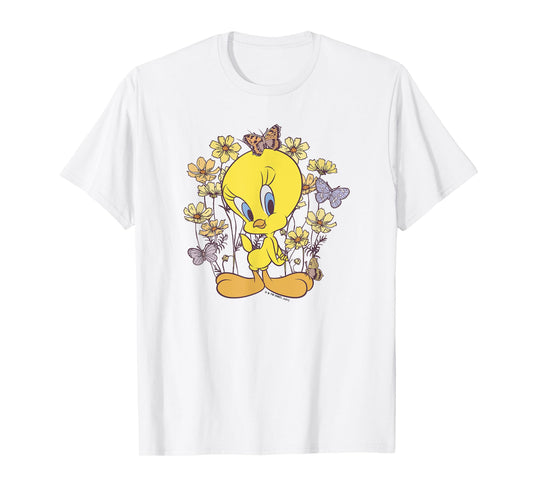 Looney Tunes Tweety And Butterflies Floral T-Shirt